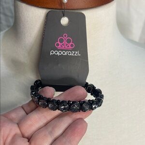 Paparazzi Black Gem Stretch Bracelet